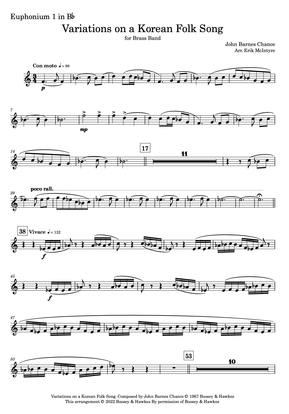 Chance: Variations on a Korean Folk Song - Brass Band