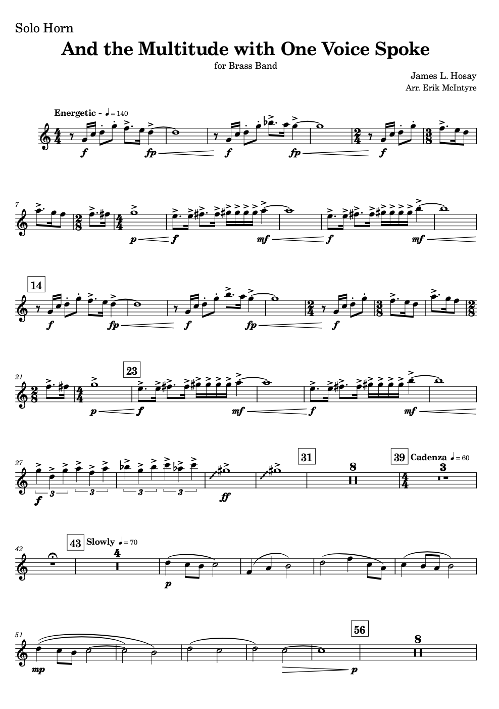 Hosay: And the Multitude with One Voice Spoke - Brass Band